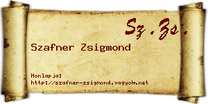 Szafner Zsigmond névjegykártya